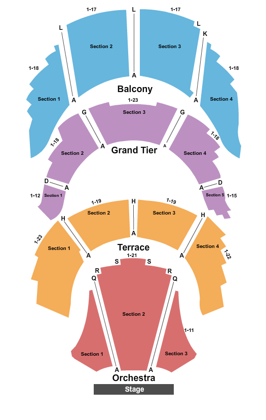 seating chart for Merrill Auditorium - End Stage - eventticketscenter.com
