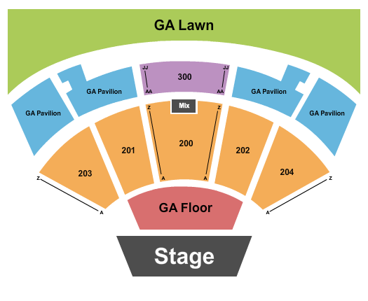 Merriweather Post Pavilion Endstage GA Floor/Pavilion Seating Chart
