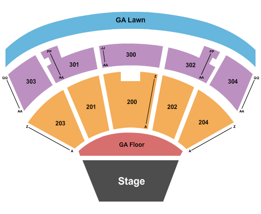 Merriweather Post Pavilion Endstage GA Floor Seating Chart