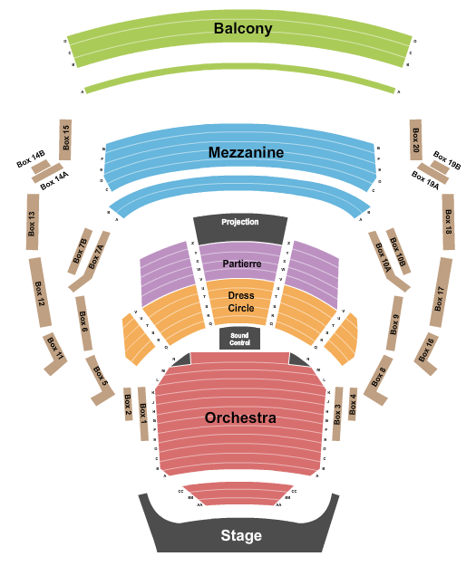 seating chart for Mesa Arts Center - Ikeda Theater - Endstage - eventticketscenter.com