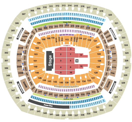 Bruno Mars MetLife Stadium Seating Chart