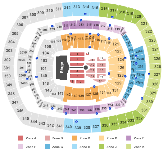 MetLife Stadium Coldplay - IntZone Seating Chart