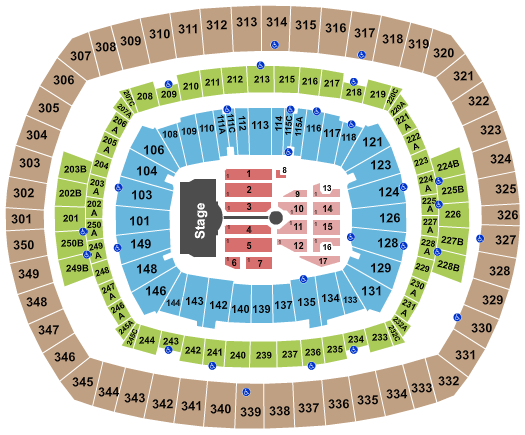 MetLife Stadium Coldplay Seating Chart