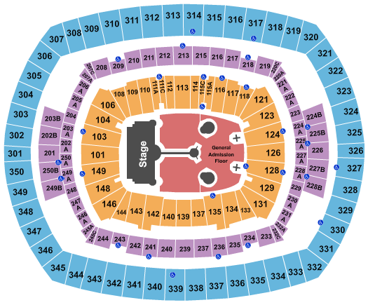 MetLife Stadium Coldplay 2022 Seating Chart