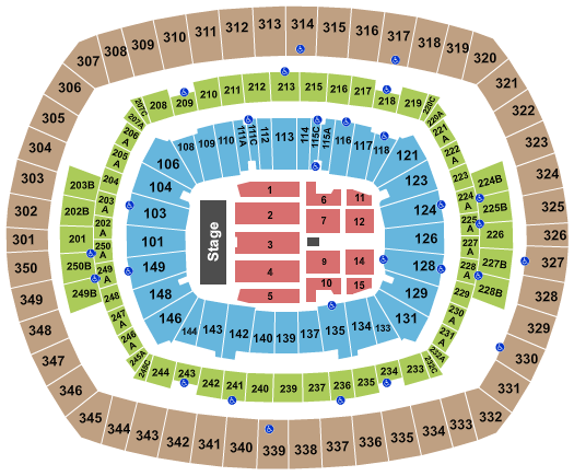 MetLife Stadium Standard Seating Chart