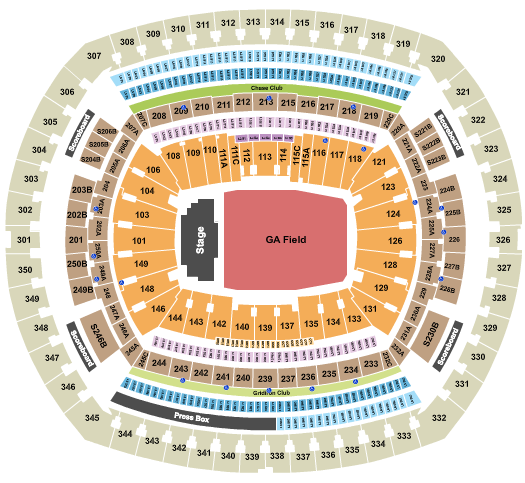 MetLife Stadium (Formerly New Meadowlands Stadium) Seating Chart