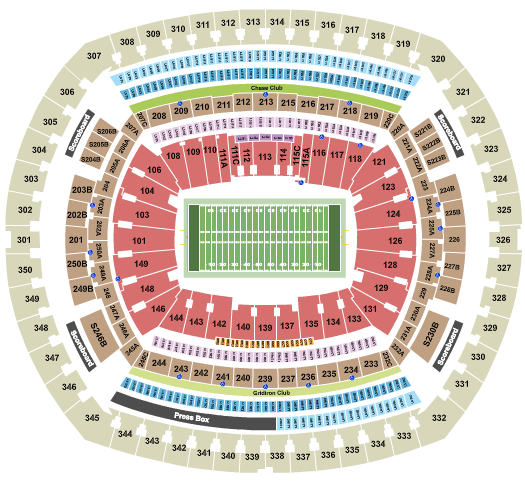 New York Jets seating chart at MetLife Stadium