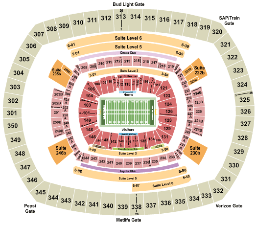 Metlife Stadium Football Seating Chart