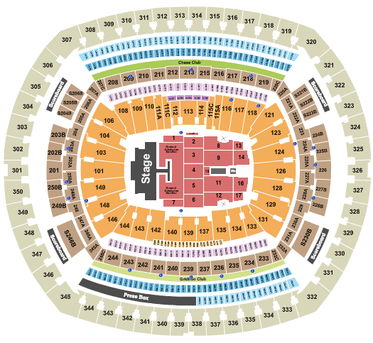 MetLife Stadium Kenny Chesney 2024 Seating Chart
