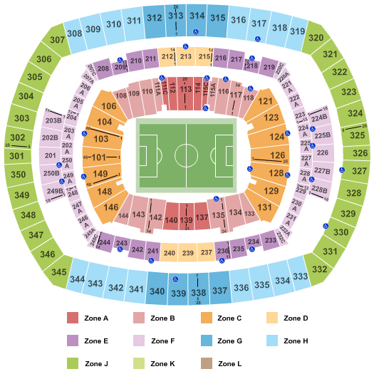 MetLife Stadium Soccer - IntZone Seating Chart