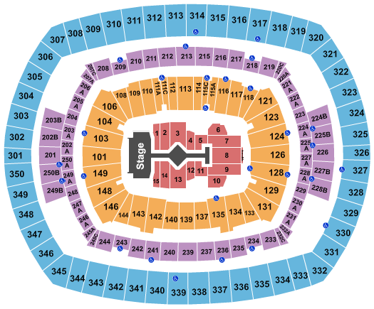 seating chart for MetLife Stadium - Taylor Swift 2022 - eventticketscenter.com