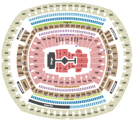 MetLife Stadium Taylor Swift 2023 Seating Chart