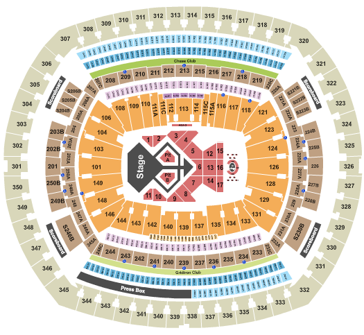 Usher MetLife Stadium Seating Chart