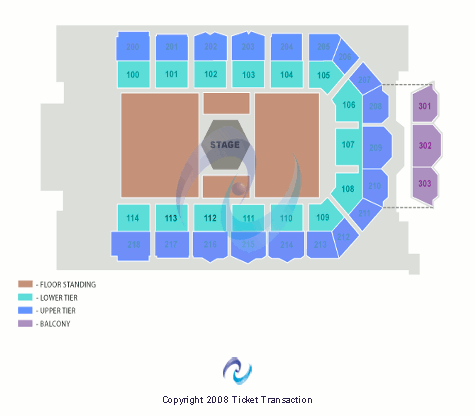 Utilita Arena Newcastle Center Stage w/ GA Floor Seating Chart