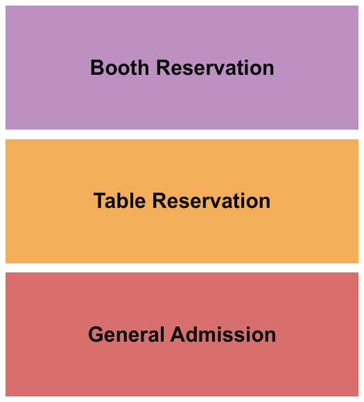 Metro Music Hall GA/Table/Booth Seating Chart