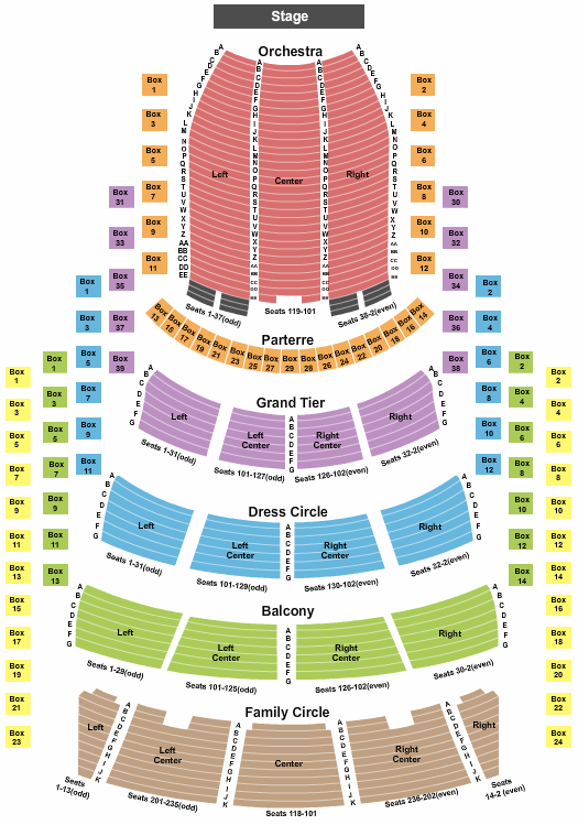 Metropolitan Opera at Lincoln Center Seating Map