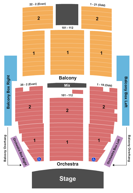Metropolitan Theatre - WV Endstage Seating Chart