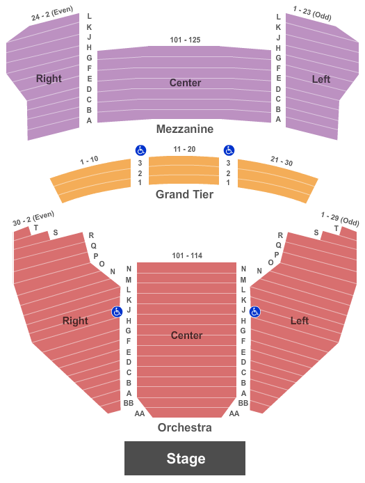 Meyer Theatre Seating Chart - Green Bay