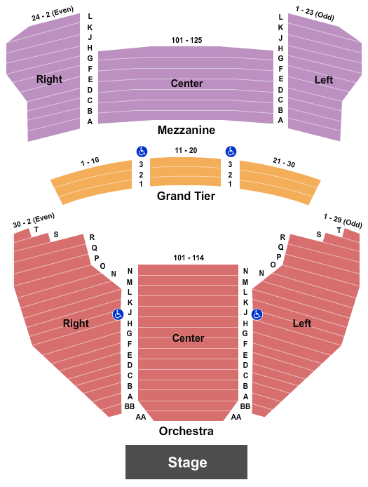 Meyer Theatre - WI Seating Chart