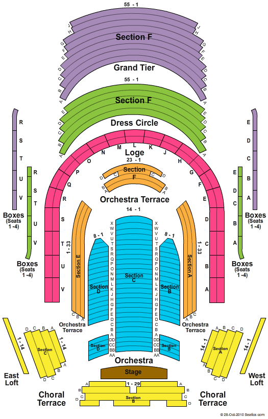 Meyerson Symphony Center Standard Seating Chart