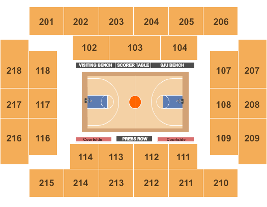 Michael J. Hagan Arena Basketball Seating Chart