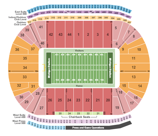 Michigan Stadium Football Seating Chart
