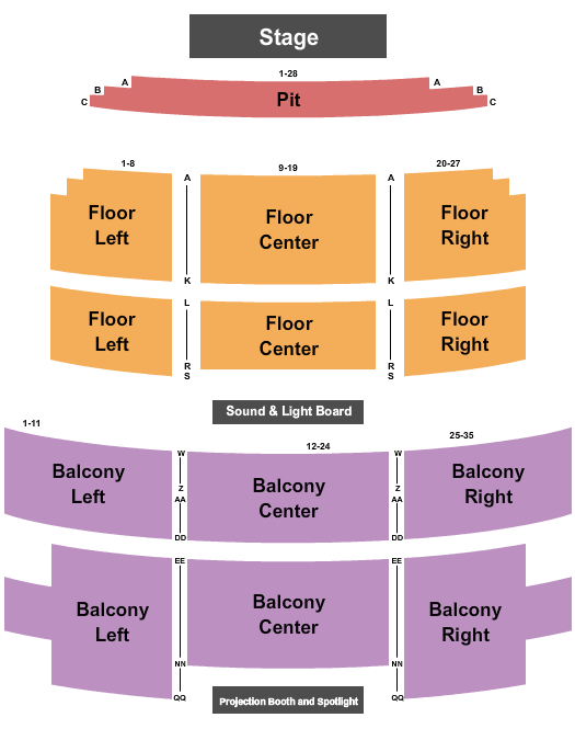 Michigan Theatre - Jackson End Stage Seating Chart
