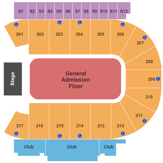 Mid-America Center End Stage GA Seating Chart