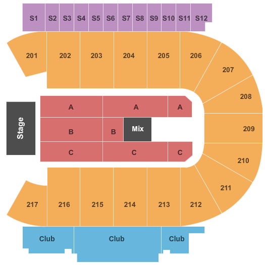 Mid-America Center End Stage Seating Chart
