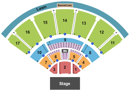 seating chart for MidFlorida Credit Union Amphitheatre At The Florida State Fairgrounds - Endstage 2 - eventticketscenter.com