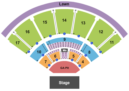 MidFlorida Credit Union Amphitheatre At The Florida State Fairgrounds End Stage GA Pit Seating Chart