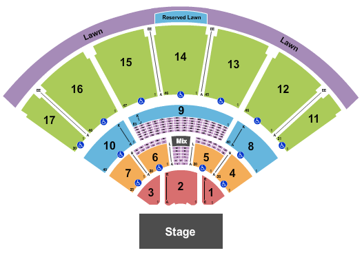 seating chart for MidFlorida Credit Union Amphitheatre At The Florida State Fairgrounds - End Stage - eventticketscenter.com