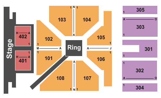 Majed J. Nesheiwat Convention Center WWE Seating Chart