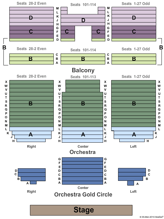 Midland Theatre - OH End Stage Seating Chart