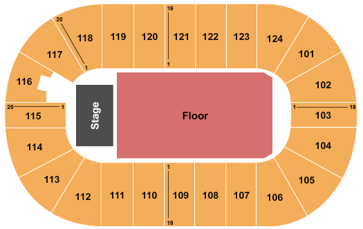 Mary Brown's Centre Endstage GA Floor Seating Chart
