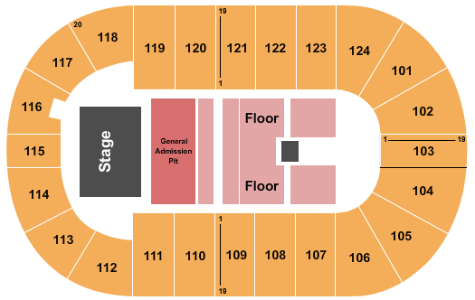 Mary Brown's Centre Endstage GA Pit Seating Chart