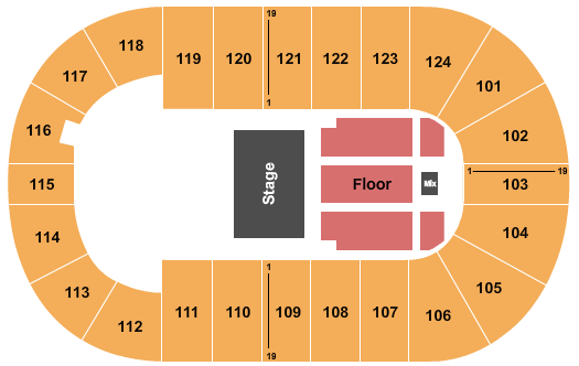 Mary Brown's Centre Seating Map