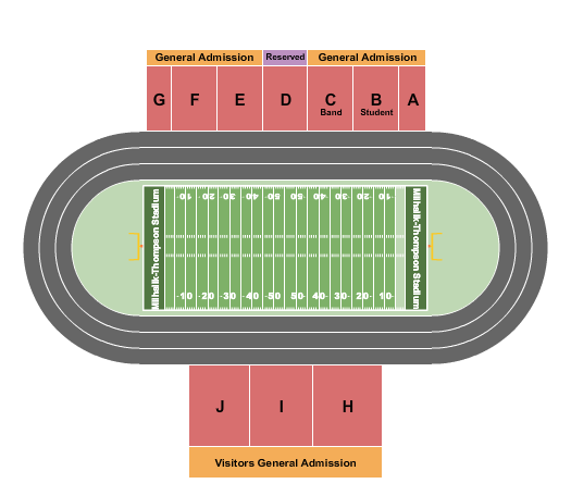 Milhalik-Thompson Stadium Football Seating Chart