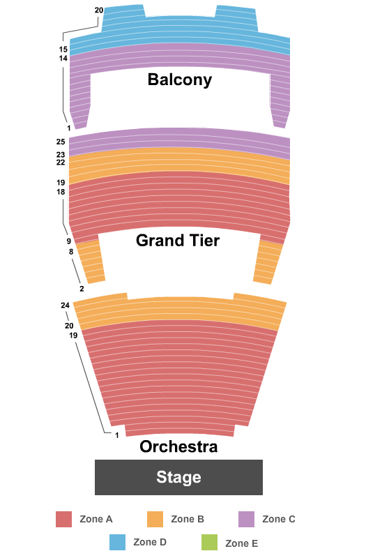 seating chart for Miller Auditorium - Western Michigan University - Endstage Int-Zone - eventticketscenter.com