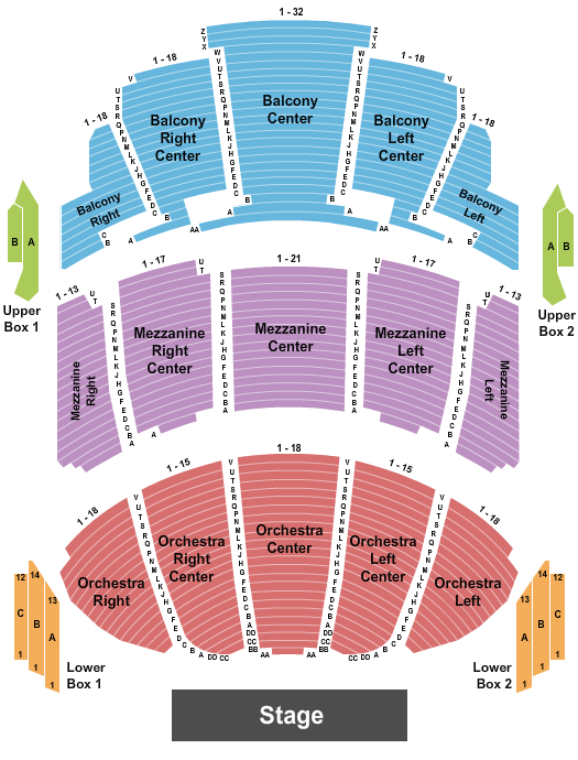 seating chart for Miller High Life Theatre - Endstage 2 - eventticketscenter.com