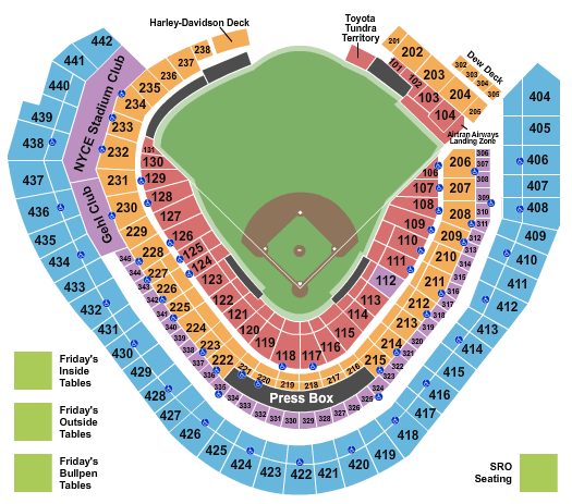 Miller Park seating chart for the Milwaukee Brewers.
