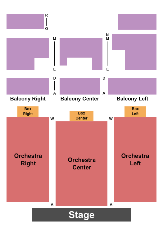 Miller Theater - GA Endstage 2 Seating Chart