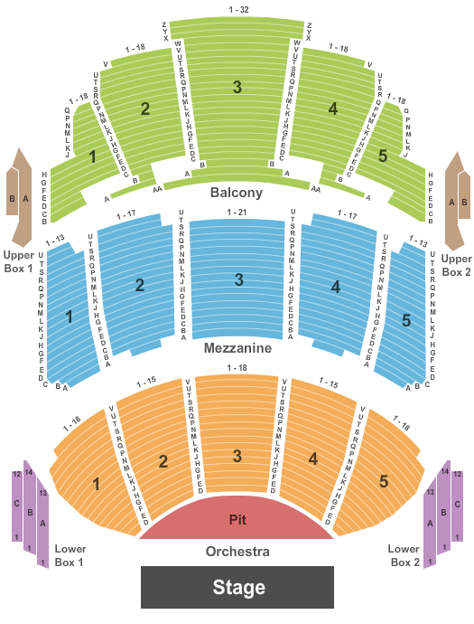 Miller High Life Theatre Endstage Pit Seating Chart