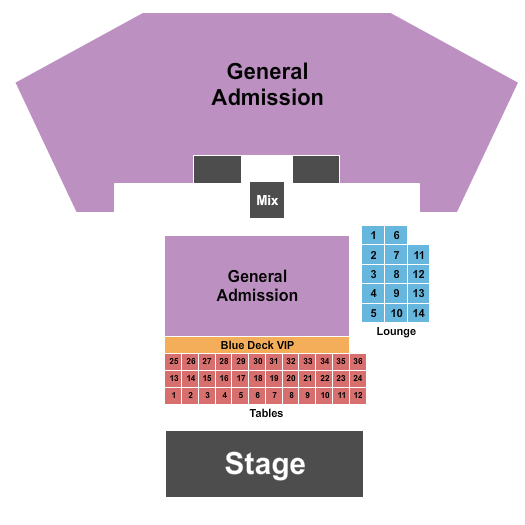 Miramar Regional Park Amphitheater Endstage GA/Table/Lounge Seating Chart