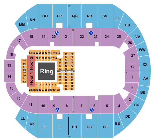 Mississippi Coast Coliseum Bare Knuckle Fighting Seating Chart