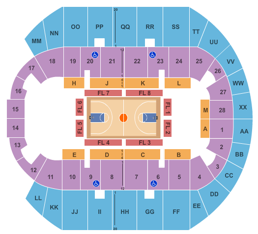 Mississippi Coast Coliseum Basketball 2 Seating Chart