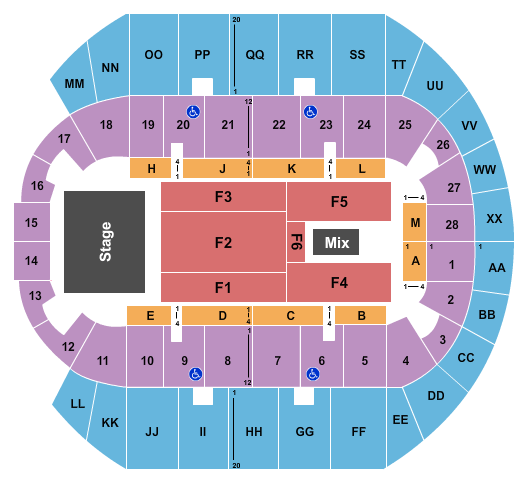 Mississippi Coast Coliseum End Stage 5 Seating Chart