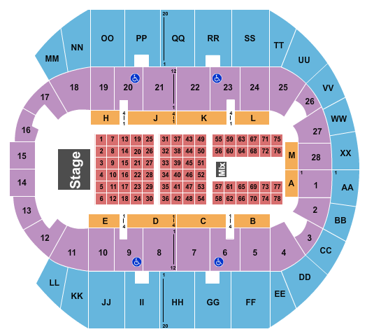 Mississippi Coast Coliseum Endstage Tables Seating Chart