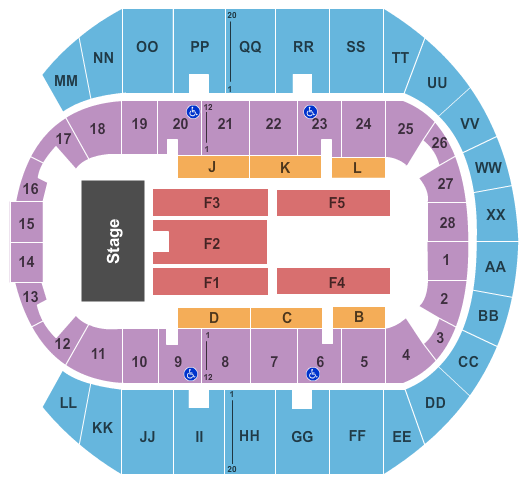 Mississippi Coast Coliseum End Stage Seating Chart