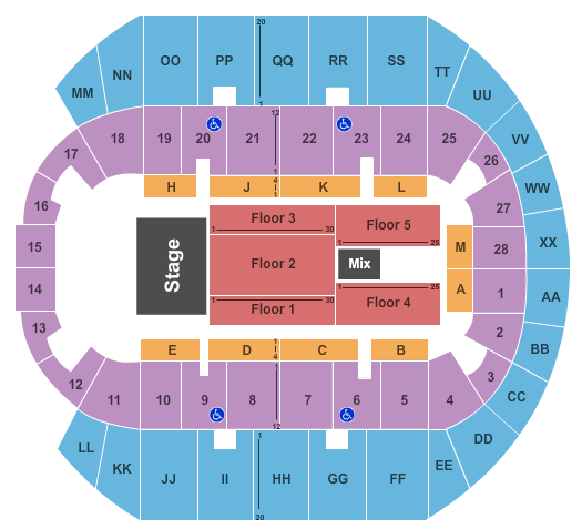Mississippi Coast Coliseum Endstage 2 Seating Chart